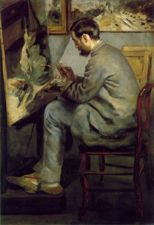 Oil renoir, pierre Painting - Portrait of Bazille  1867 by Renoir, Pierre
