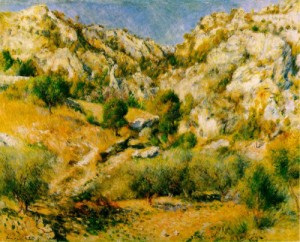 Oil renoir, pierre Painting - Rocky Crags at l'Estaque (Rochers a l'Estaque)  1882 by Renoir, Pierre