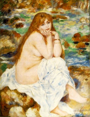 Oil renoir, pierre Painting - Seated Bather    c. 1883-1884 by Renoir, Pierre