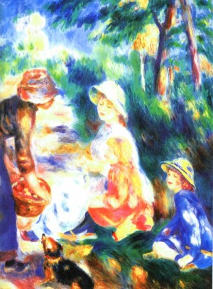 Oil renoir, pierre Painting - The Apple-Seller, 1890 by Renoir, Pierre