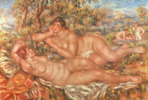  Photograph - The Great Bathers (The Nymphs), 1918-19 by Renoir, Pierre