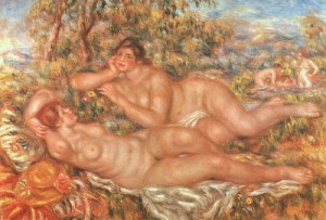 Oil renoir, pierre Painting - The Great Bathers (The Nymphs), 1918-19 by Renoir, Pierre