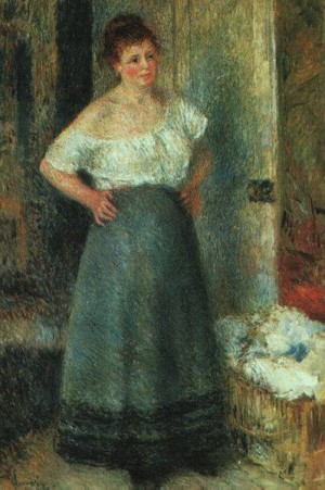 Oil renoir, pierre Painting - The Laundress    1880 by Renoir, Pierre