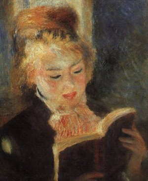 Oil woman Painting - Woman Reading    1874-76 by Renoir, Pierre