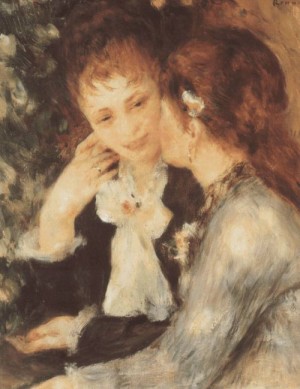 Oil renoir, pierre Painting - Young Women Talking   1878 by Renoir, Pierre