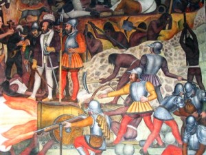 Oil rivera,diego Painting - Desembarco de los espanoles en Veracruz,(3) 1951 by Rivera,Diego