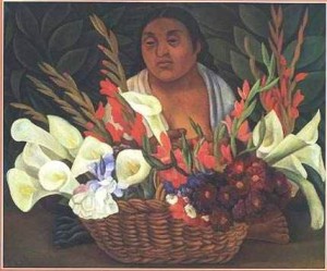 Oil flower Painting - Flower Seller by Rivera,Diego