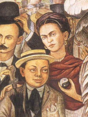 Oil rivera,diego Painting - Frida and Diego at Alameda Park, 1948 by Rivera,Diego