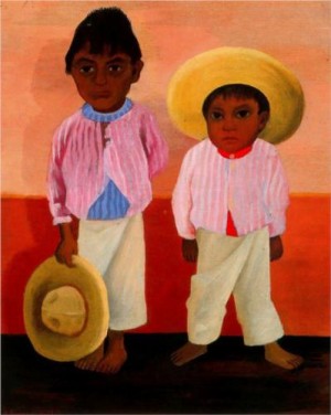 Oil rivera,diego Painting - My Godfather's Sons 1930 by Rivera,Diego