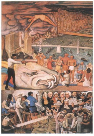 Oil rivera,diego Painting - Pan-American Unity, 1940 by Rivera,Diego