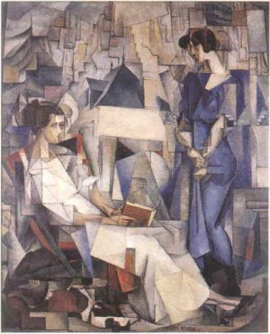 Oil rivera,diego Painting - Portrait of Two Women, 1914 by Rivera,Diego