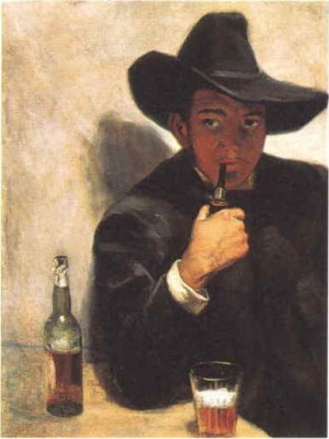 Oil portrait Painting - Self-Portrait, 1907. by Rivera,Diego