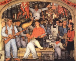 Oil rivera,diego Painting - The Arsenal - Frida Kahlo Distributes Arms, 1928 by Rivera,Diego