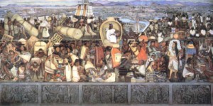 Oil rivera,diego Painting - The Great City of Tenochtitlan, 1945 by Rivera,Diego