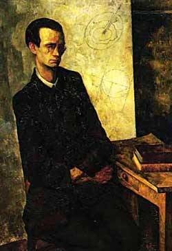 Oil rivera,diego Painting - the mathematician 1918 by Rivera,Diego
