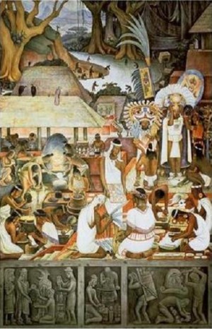 Oil rivera,diego Painting - the zapotec civilization1 by Rivera,Diego
