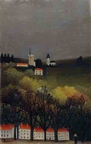 Oil rousseau, henri Painting - Landscape 1885-1886 by Rousseau, Henri