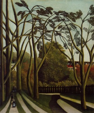 Oil rousseau, henri Painting - Landscape on the Banks of the Bievre at Becetre, Spring by Rousseau, Henri