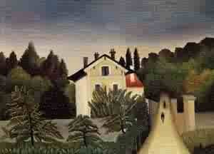 Oil landscape Painting - Landscape on the Banks of the Oise Area of Chaponval 1905 by Rousseau, Henri