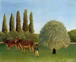 Oil rousseau, henri Painting - Meadowland 1910 by Rousseau, Henri