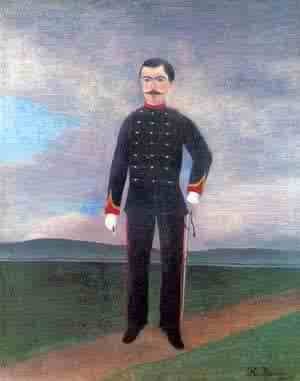 Oil rousseau, henri Painting - Portrait of Frumence Biche in Uniform 1892-1893 by Rousseau, Henri