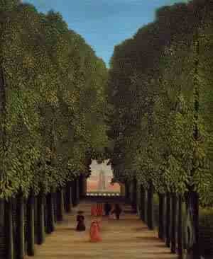 Oil the Painting - The Avenue in the Park at Saint-Cloud 1908 by Rousseau, Henri