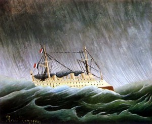 Oil the Painting - The Boat in the Storm  after 1896 by Rousseau, Henri