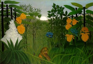 Oil rousseau, henri Painting - The Repast of the Lion  1907 by Rousseau, Henri