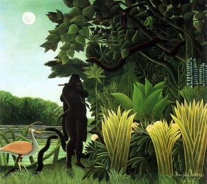 Oil rousseau, henri Painting - The Snake Charmer  1907 by Rousseau, Henri