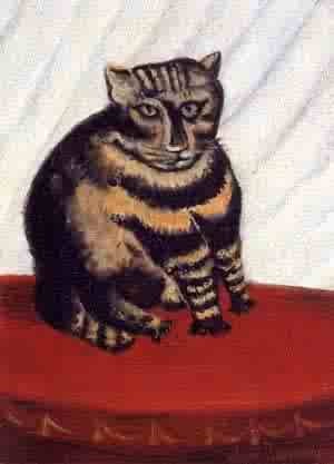 Oil rousseau, henri Painting - The Tiger Cat Date unknown by Rousseau, Henri