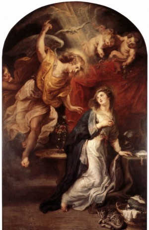 Oil annunciation Painting - Annunciation by Rubens,Pieter Pauwel