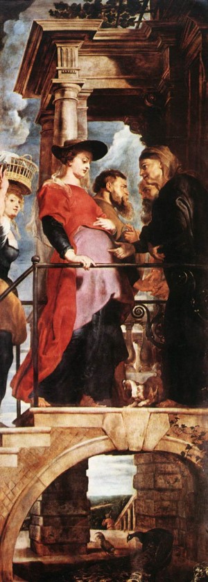 Oil rubens,pieter pauwel Painting - Descent from the Cross (left wing) by Rubens,Pieter Pauwel