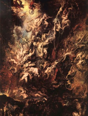Oil rubens,pieter pauwel Painting - Fall of the Rebel Angels by Rubens,Pieter Pauwel