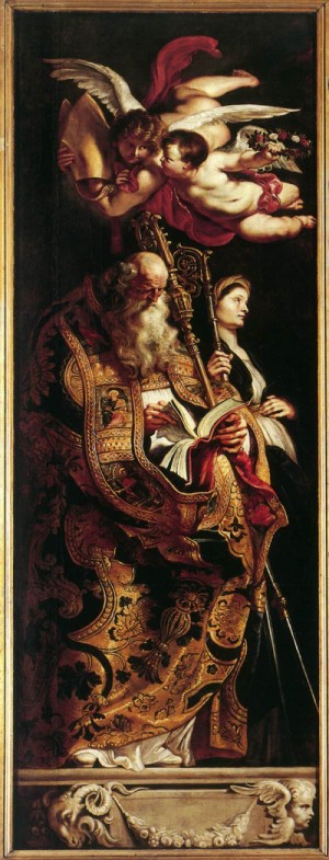 Oil rubens,pieter pauwel Painting - Raising of the Cross. Sts Amand and Walpurgis by Rubens,Pieter Pauwel