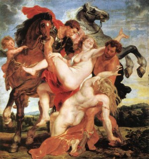Oil rubens,pieter pauwel Painting - Rape of the Daughters of Leucippus by Rubens,Pieter Pauwel