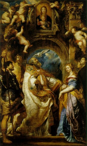  Photograph - Saint Gregory with Saints Domitilla, Maurus, and Papianus  1607 by Rubens,Pieter Pauwel