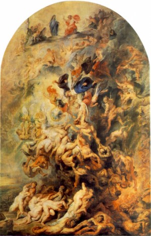 Oil rubens,pieter pauwel Painting - Small Last Judgement by Rubens,Pieter Pauwel