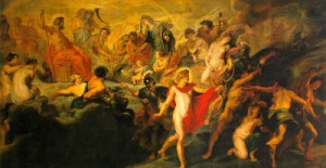 Oil rubens,pieter pauwel Painting - The Council of the Gods, 1622-24 by Rubens,Pieter Pauwel