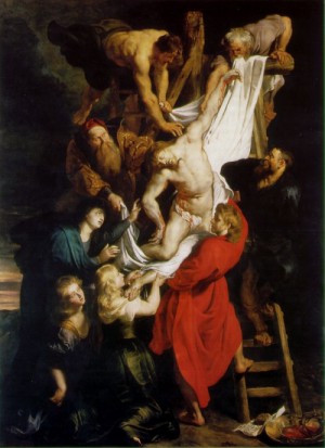 Oil rubens,pieter pauwel Painting - The Descent from the Cross  1611-14 by Rubens,Pieter Pauwel