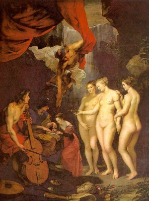 Oil rubens,pieter pauwel Painting - The Education of Marie de' Medici, 1622-24 by Rubens,Pieter Pauwel
