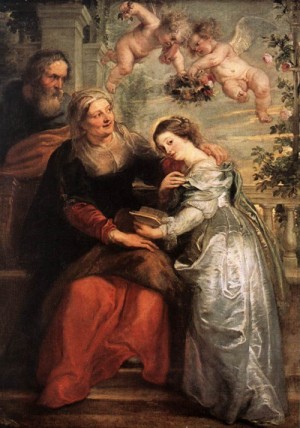 Photograph - The Education of the Virgin by Rubens,Pieter Pauwel