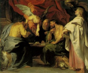 Oil rubens,pieter pauwel Painting - The Four Evangelists  c.1614 by Rubens,Pieter Pauwel