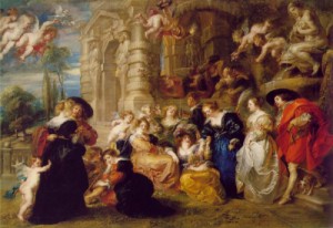 Oil garden Painting - The Garden of Love  c. 1630-32 by Rubens,Pieter Pauwel