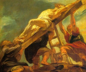 Oil rubens,pieter pauwel Painting - The Raising of the Cross, 1620-21 by Rubens,Pieter Pauwel
