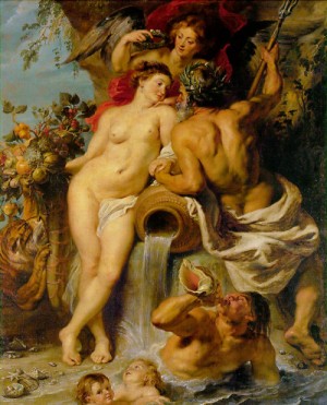 Oil water Painting - The Union of Earth and Water by Rubens,Pieter Pauwel