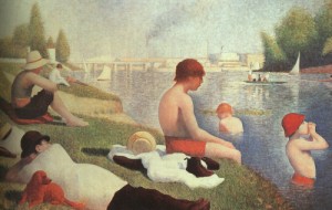 Oil seurat georges Painting - Bathing at Asnièrs, approx. 1884 by Seurat Georges