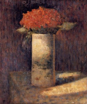 Oil seurat georges Painting - Boquet in a Vase by Seurat Georges