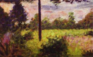 Oil seurat georges Painting - Forest of Barbizon. 1883. by Seurat Georges