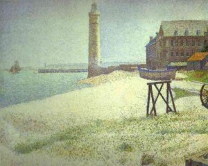  Photograph - Hospice and Lighthouse, Honfleur. 1886. by Seurat Georges