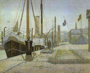 Oil seurat georges Painting - La Maria, Honfleur. 1886. by Seurat Georges
